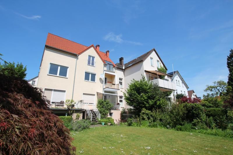Gartenansicht mit Gemeinschaftsgarten